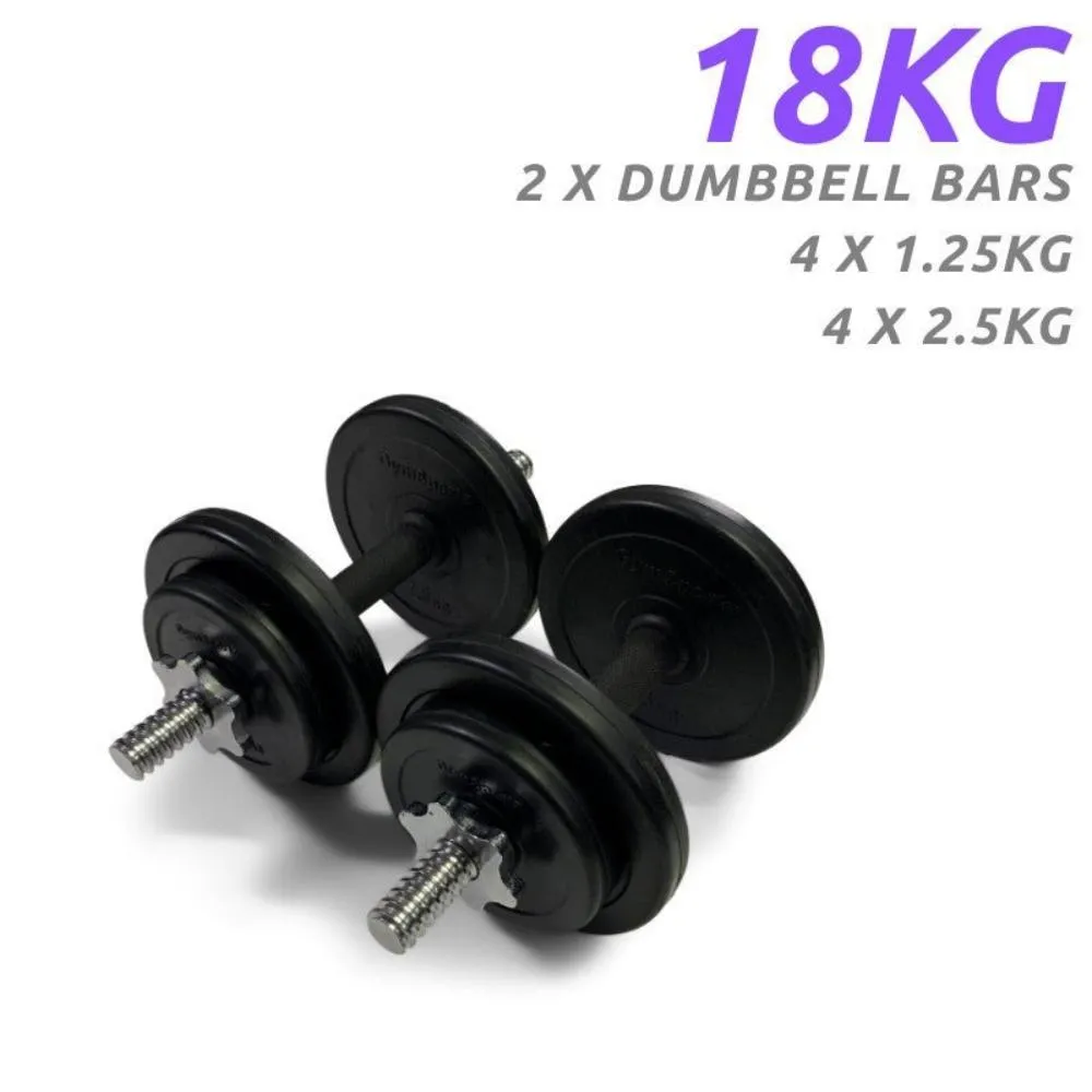 18kg Premium Rubber Dumbbell Set