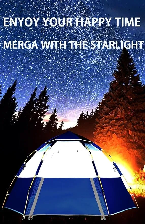 2-3-4 Person Camping Tent 60 Seconds Easy Quick Set Up Tent Waterproof Pop Up Dome Family Hexagon Outdoor Sports Backpacking Tents Double Layer Flysheet Camping Sun Shelters 2 Doors