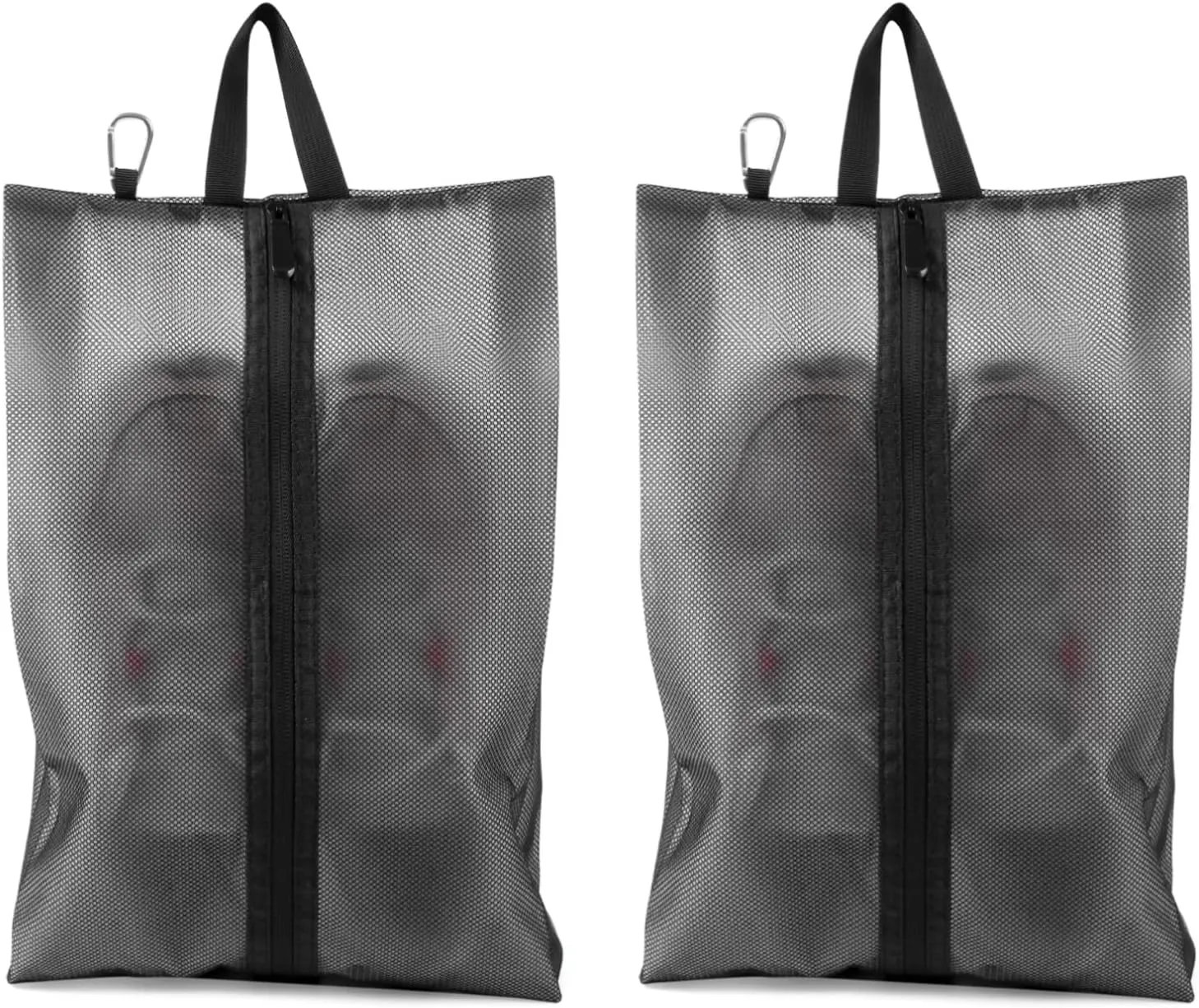 2 Pack Shoe Bags for Travel, Sneaker Bags, Waterproof Travel Shoe Bags with Zipper for Packing, Golf Shoe Dust Bags for Man and Women, X-Large, Black
