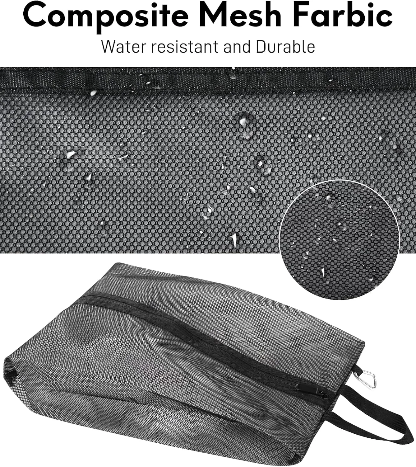 2 Pack Shoe Bags for Travel, Sneaker Bags, Waterproof Travel Shoe Bags with Zipper for Packing, Golf Shoe Dust Bags for Man and Women, X-Large, Black