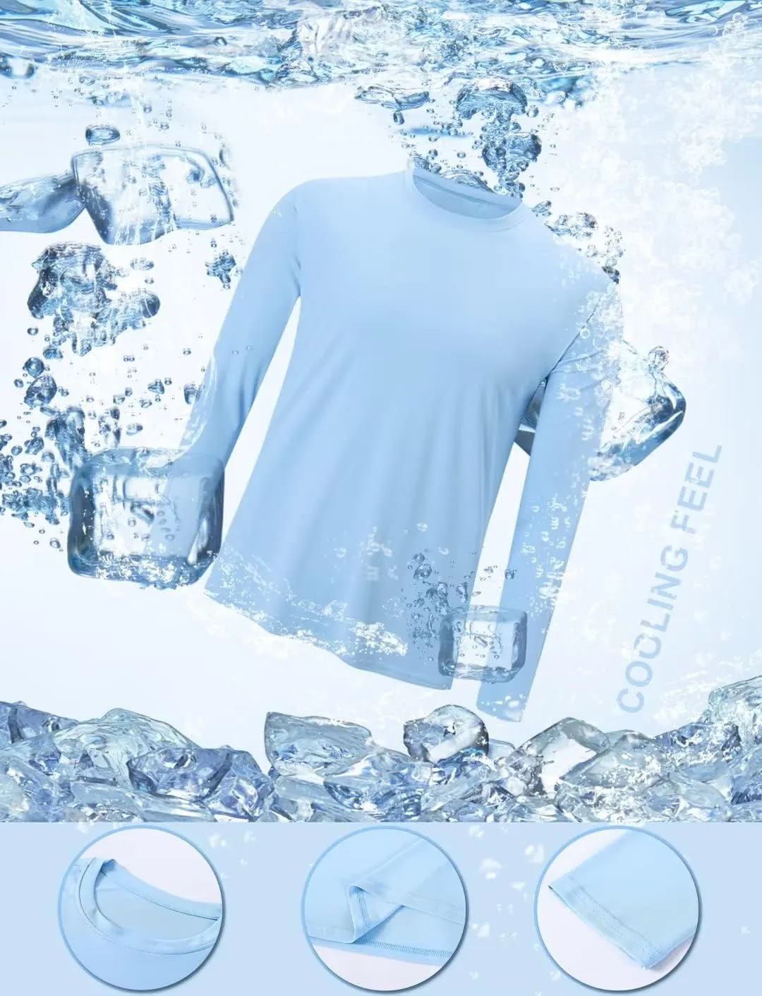 2/4 Pack Men's UPF 50  Rash Guard Quick-Dry Long Sleeves Shirts, Swim Fishing Shirts UV Sun Protection Shirts for Men