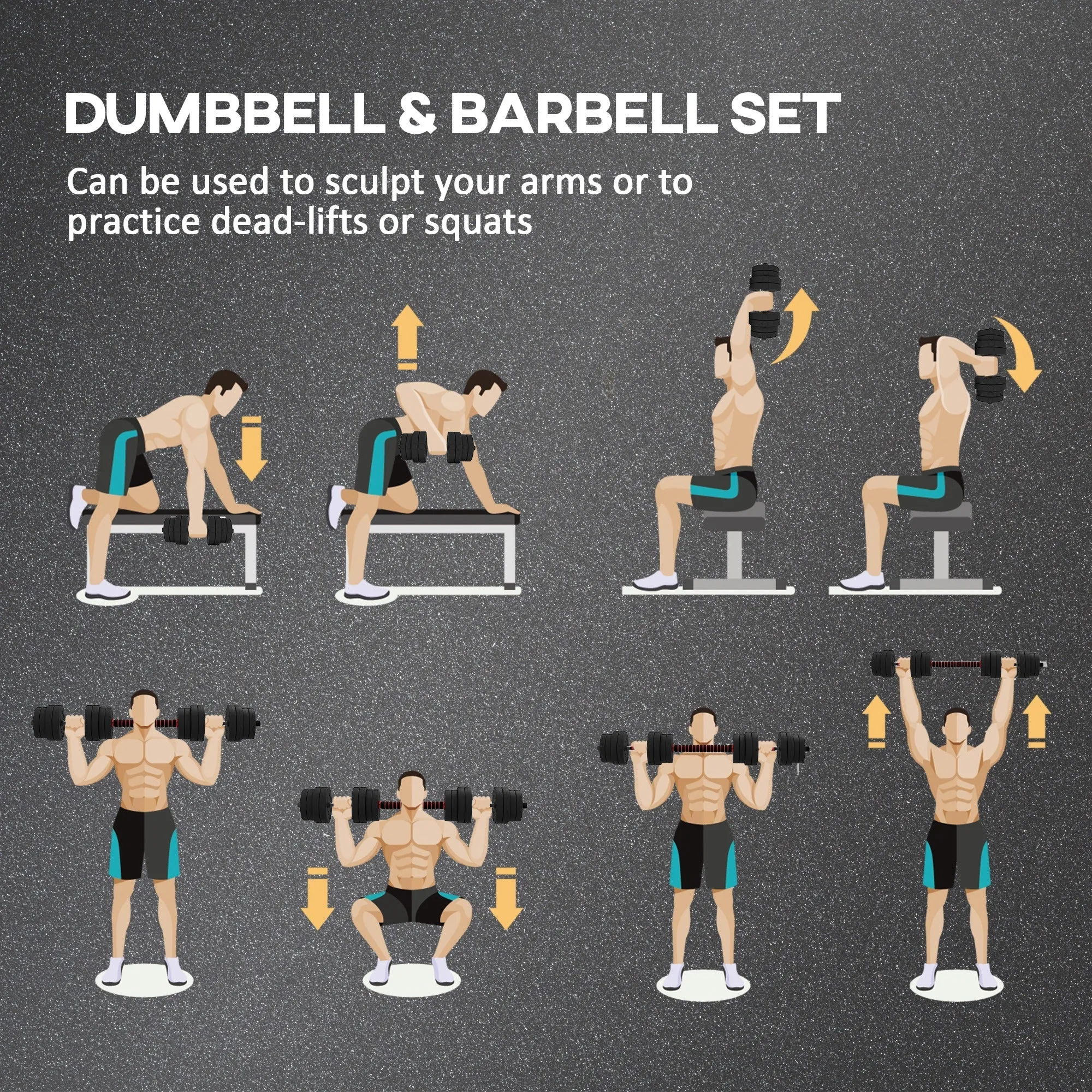 30kg 2 IN 1 Adjustable Dumbbells Weight Set Dumbbell Hand Weight Barbell for Body Fitness Lifting Training for Home Office Gym Black