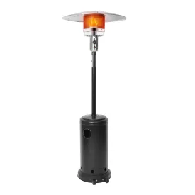 36,000 BTU Outdoor Propane Patio Heater with Stainless Steel Burner and Wheels, Black