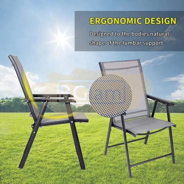 6-Piece Square Glass Top Outdoor Dining Set With Foldable Chairs & Umbrella