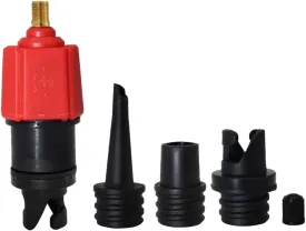 Air Valve Converter Inflatable Pump Multifunction Valve Adapter with 4 Nozzles for Kayak Stand Up Paddle Board Red air Converter