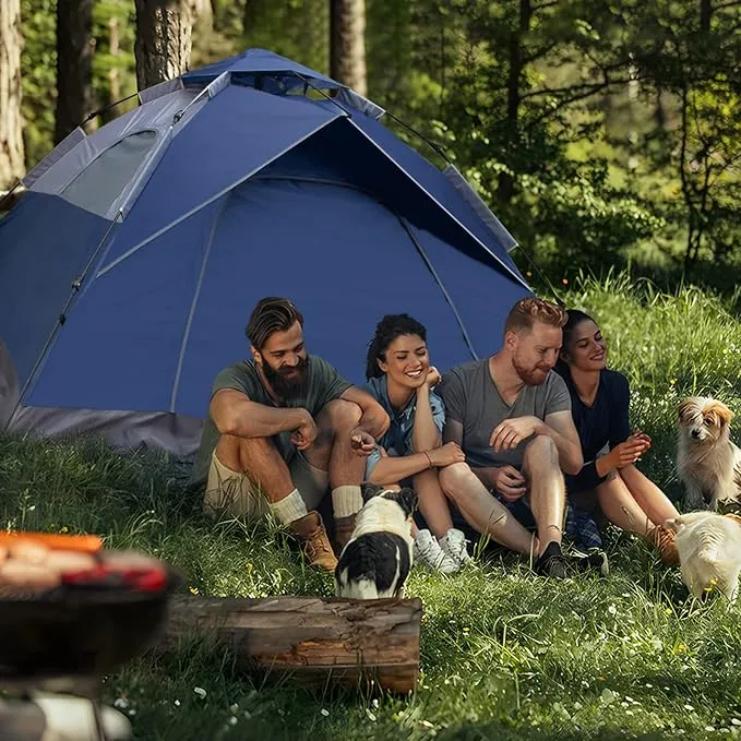 anngrowy Camping Tent 2/4 Person Instant Family Tent Pop Up Tents for Camping Waterproof Portable Hiking Camp Lightweight Tent for Backpacking Small Tent 4 Season Windproof Quick Compact Dome Tent