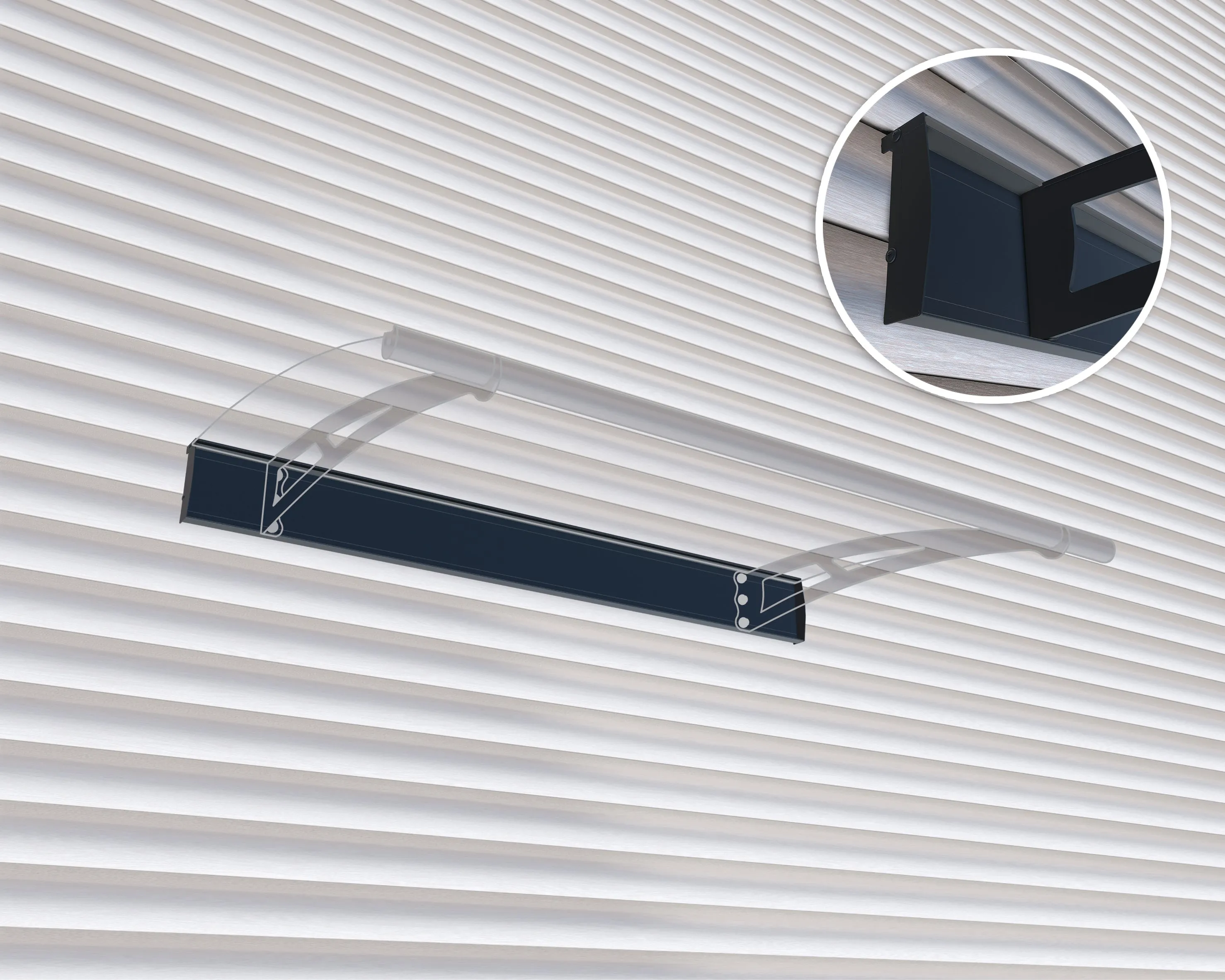 Aquila 1500 Door Awning 36" x 59" Solar Grey Panels | Palram-Canopia