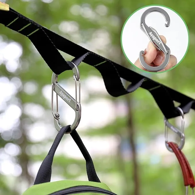 Ayaport Campsite Storage Strap Tent Camping Stuff Tree Hanging Organizer with 10 Hooks & 20 Loops, Must Have Camping Gear Kitchen Hammock Strap Tent Accessories