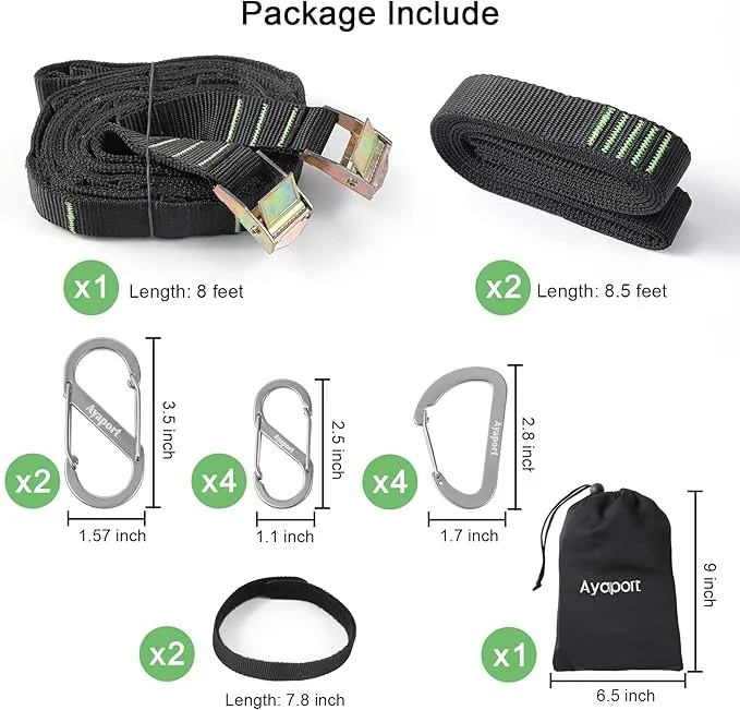 Ayaport Campsite Storage Strap Tent Camping Stuff Tree Hanging Organizer with 10 Hooks & 20 Loops, Must Have Camping Gear Kitchen Hammock Strap Tent Accessories