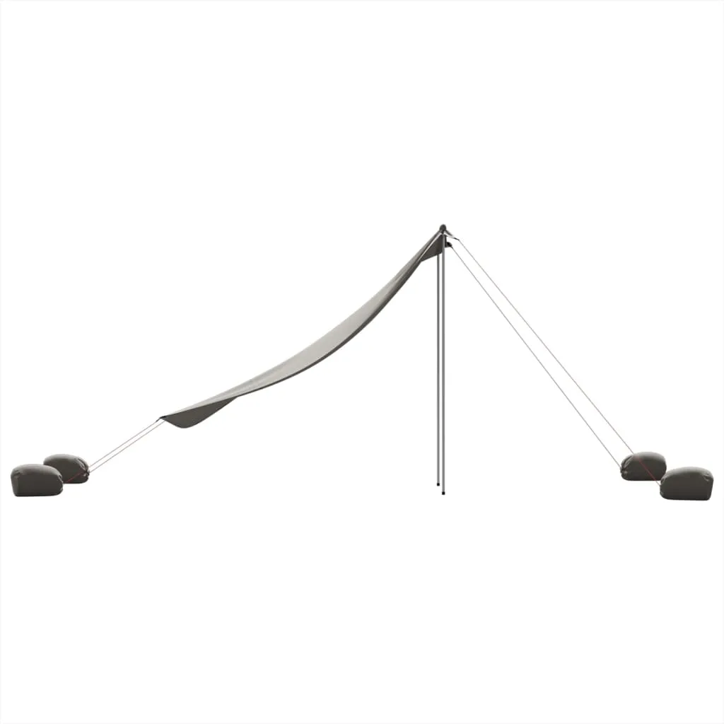 Beach Canopy with Sand Anchors Grey 214x236 cm