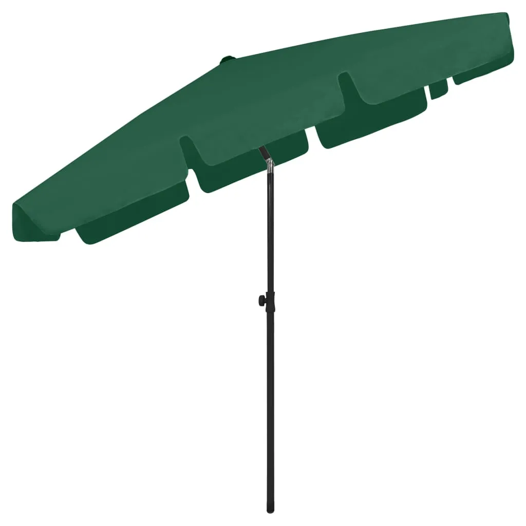 Beach Umbrella Green 200x125 cm