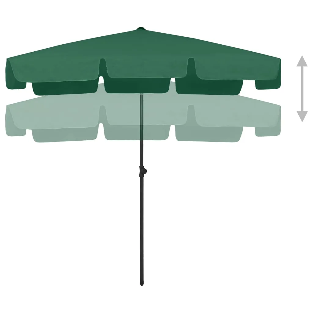 Beach Umbrella Green 200x125 cm