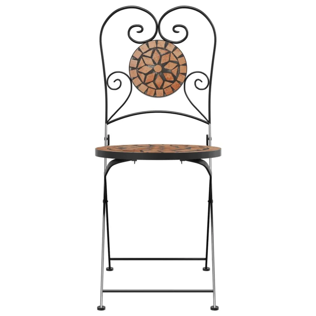 Bistro Chairs Foldable 2 pcs Terracotta Ceramic