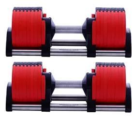 BodyTech Collaboration Product, Adjustable Dumbbell Multiple levels of Weight change with one-hand Red (Pair 2 pcs) 80LB BTS22CM003A