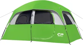 camping equipment, 6-Person-Camping-Tents, Waterproof Windproof Tent with Top Rainfly, Double Layer,  Portable with Carry Bag