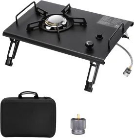 Camping Stove for IGT Table, Portable Isobutane Gas Stove with Carry Bag, 4000W Camp Stove,Folding Propane Burner, IGT Accessories for Picnic, RV, Car Trip, Tailgating, Patio, Backyard