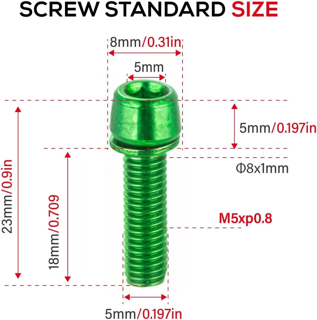 CNC Bike Stem BoltsStem Bolts for BMX/MTB/Road Bike with WashersRed/Blue/Orange/Green/Rainbow