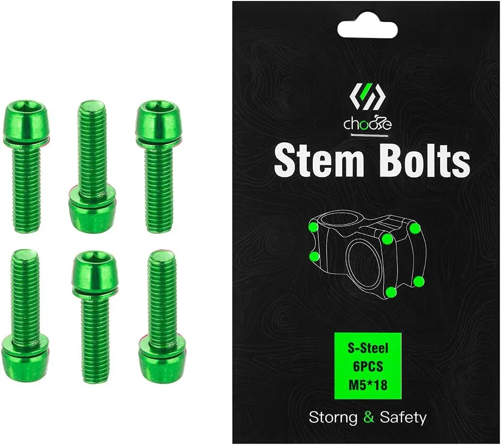 CNC Bike Stem BoltsStem Bolts for BMX/MTB/Road Bike with WashersRed/Blue/Orange/Green/Rainbow