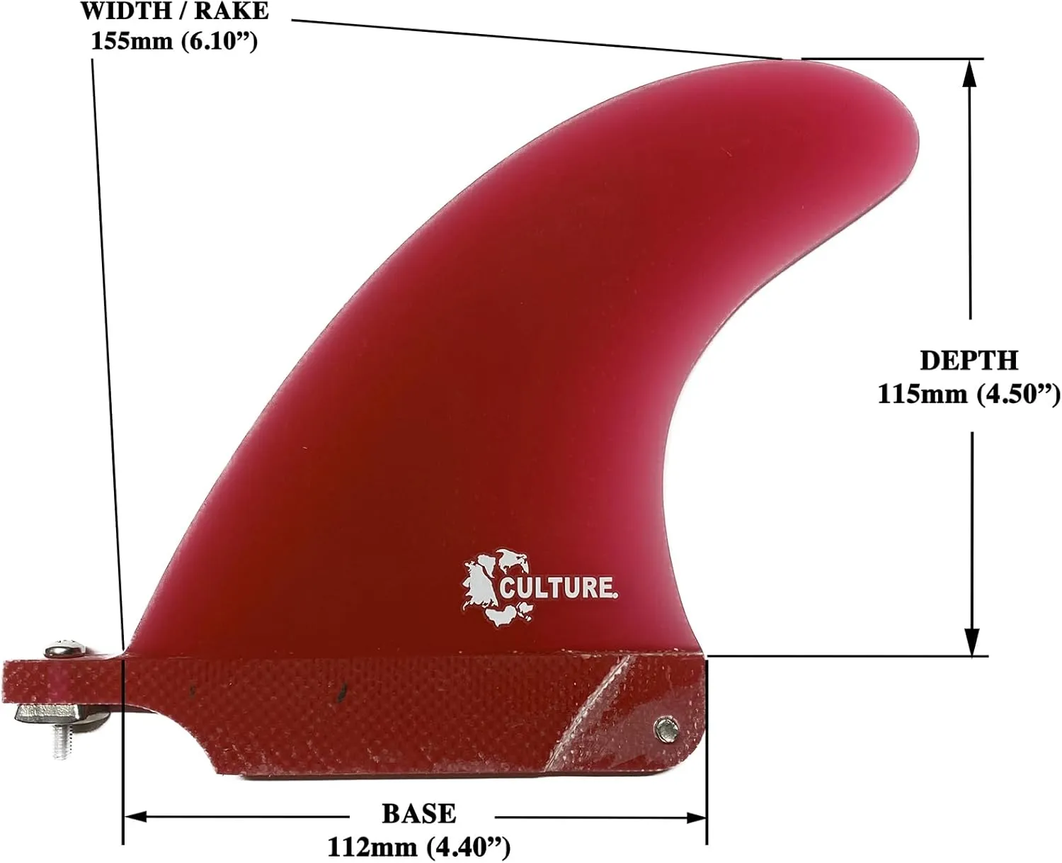 Culture Supply 4.5" Surfboard Center Fin - Converts 2 1 Setup into a Tri Fin Thruster