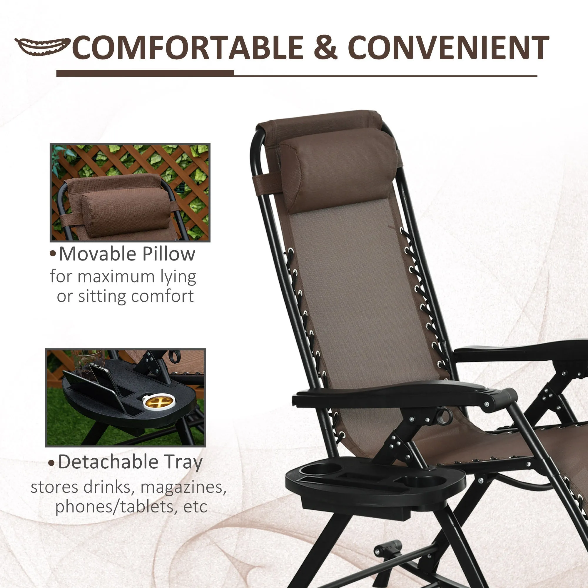 Devon Outdoor Foldable Rocking Chairs - Brown