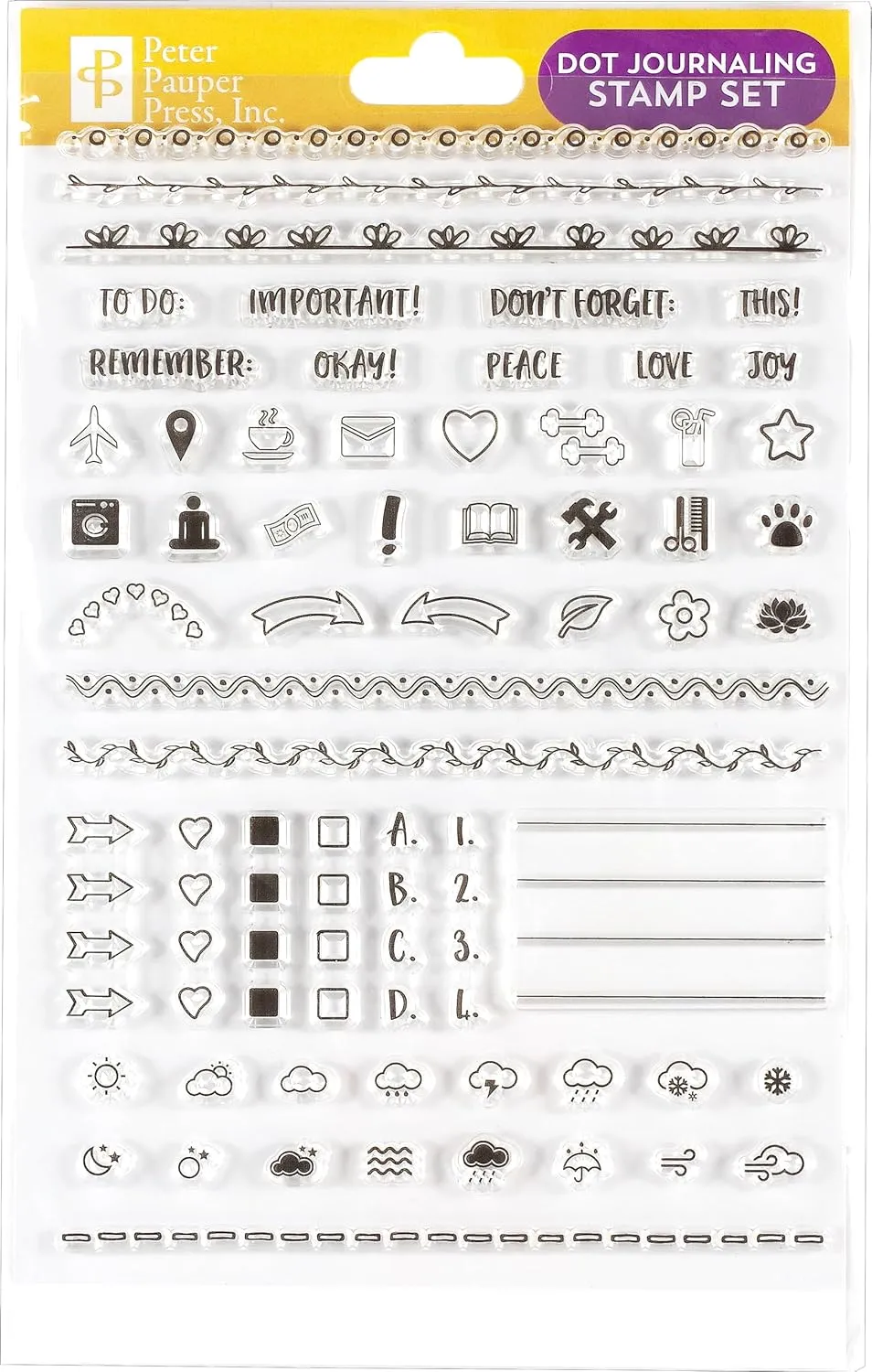 Dot Journaling Clear Stamp Set (60 Individual Stamps) Hardcover  July 15, 2020