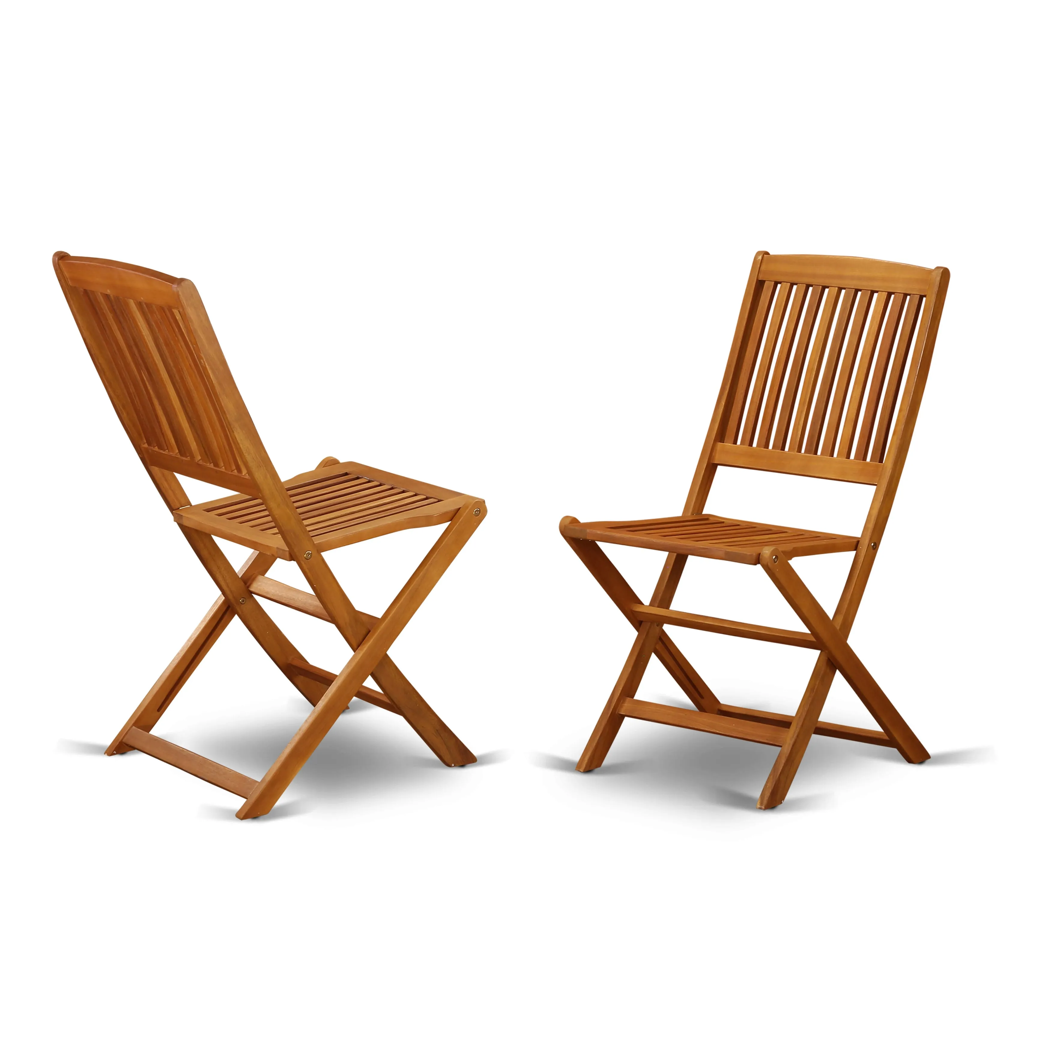 East West Furniture DEDK9CWNA 9 Piece Outdoor Patio Dining Sets Includes a Rectangle Acacia Wood Table and 8 Folding Side Chairs, 40x72 Inch, Natural Oil