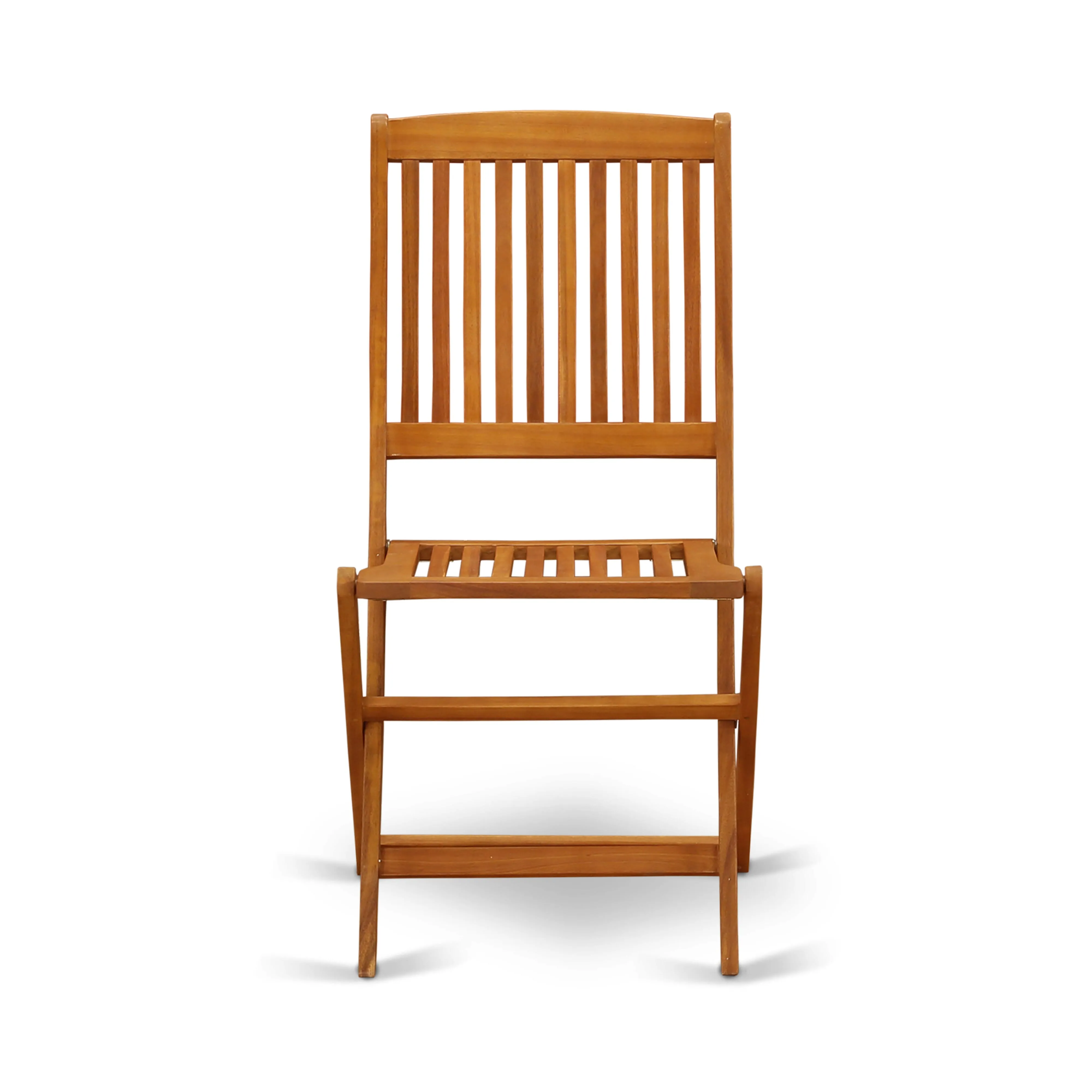 East West Furniture DEDK9CWNA 9 Piece Outdoor Patio Dining Sets Includes a Rectangle Acacia Wood Table and 8 Folding Side Chairs, 40x72 Inch, Natural Oil