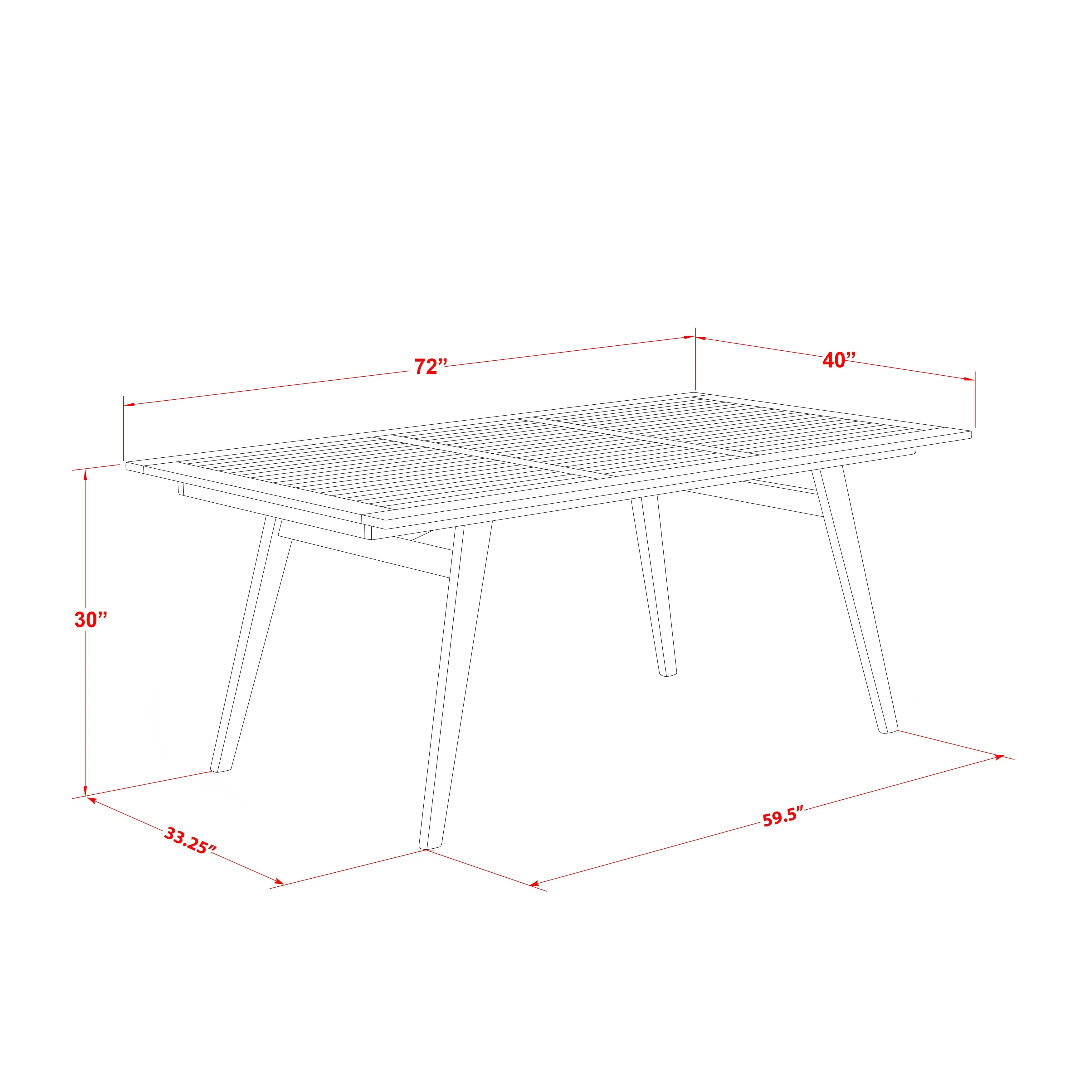 East West Furniture DEDK9CWNA 9 Piece Outdoor Patio Dining Sets Includes a Rectangle Acacia Wood Table and 8 Folding Side Chairs, 40x72 Inch, Natural Oil