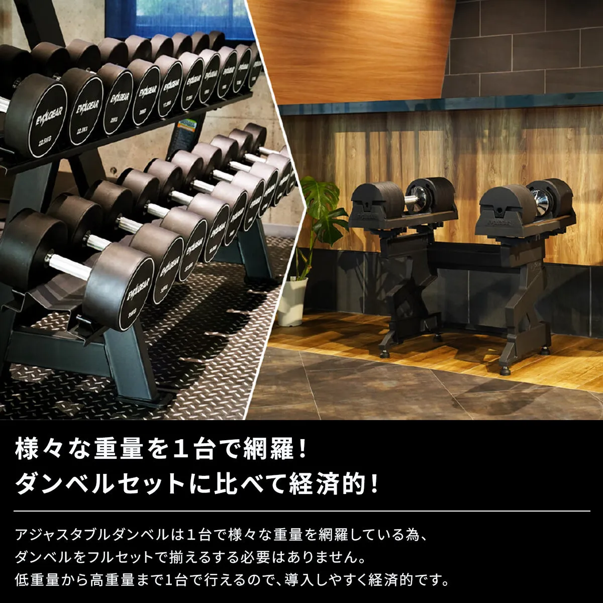 EVOLGEAR アジャスタブルダンベル 40kg EVA-AD102