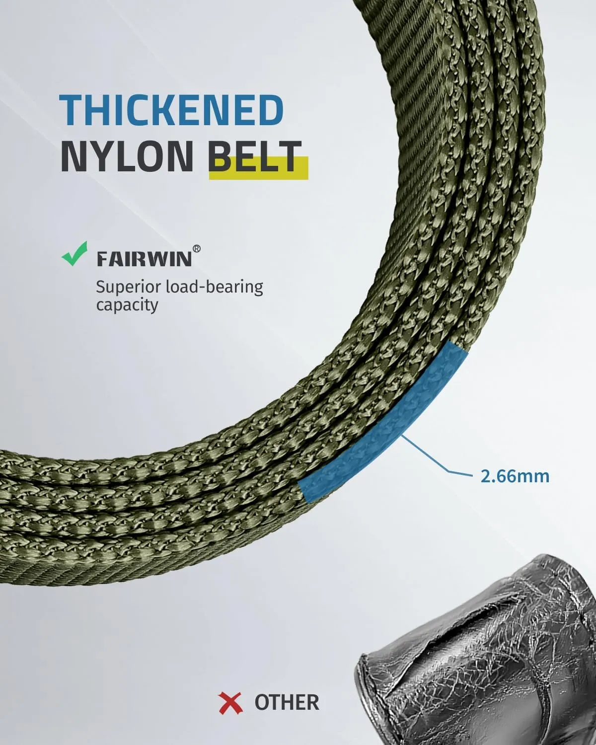 FAIRWIN Tactical Belt, Work Belts for Men Military Webbing Riggers Web Belt Heavy-Duty Quick-Release Buckle