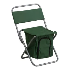 Flash Furniture Folding Camping Chair with Insulated Storage in Green