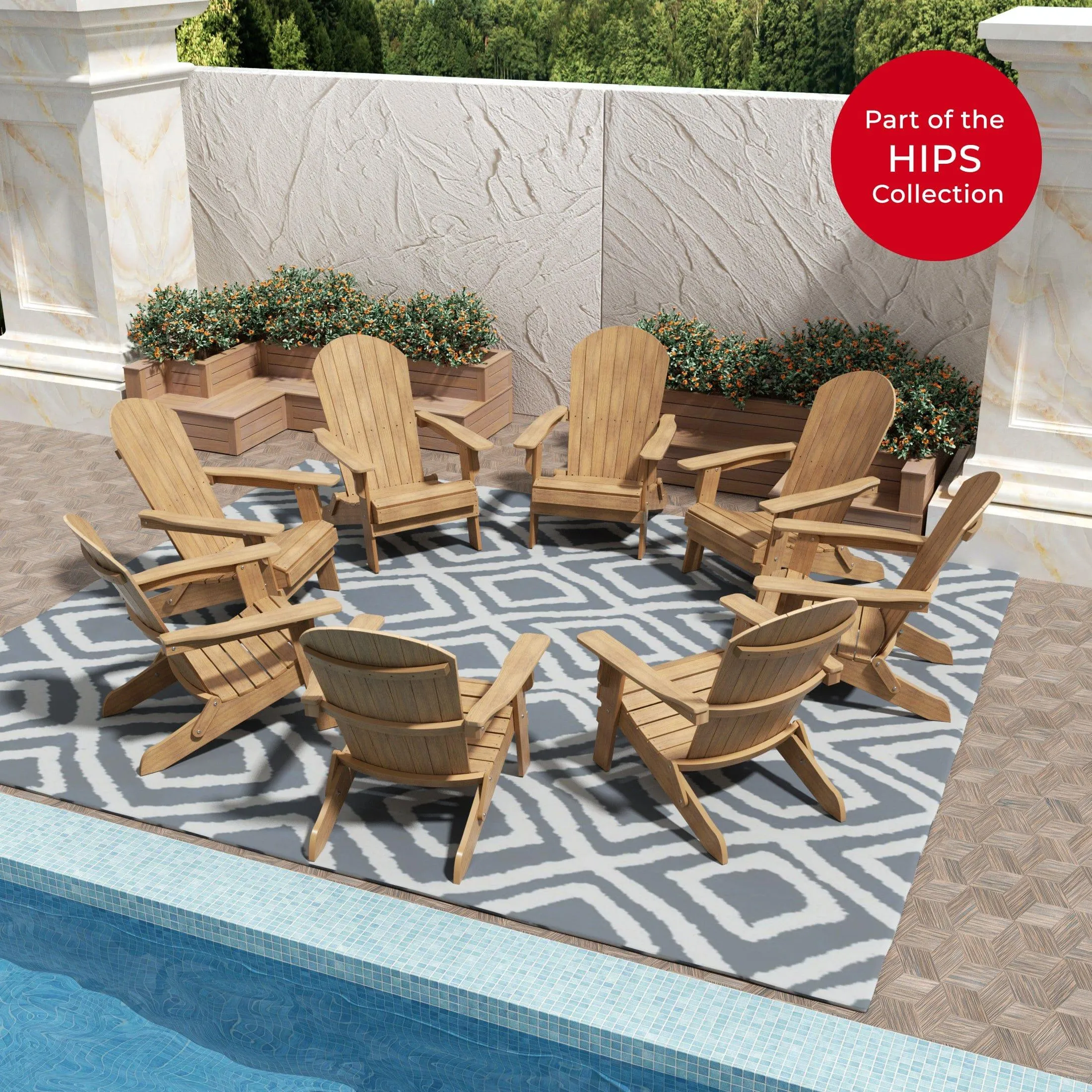 Florence HIPS Folding Adirondack Chair (Set of 8)