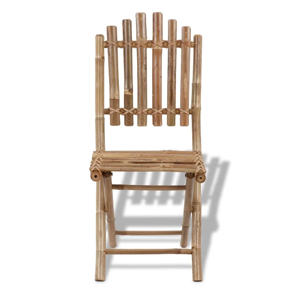 Foldable Outdoor Chairs Bamboo 4 pcs