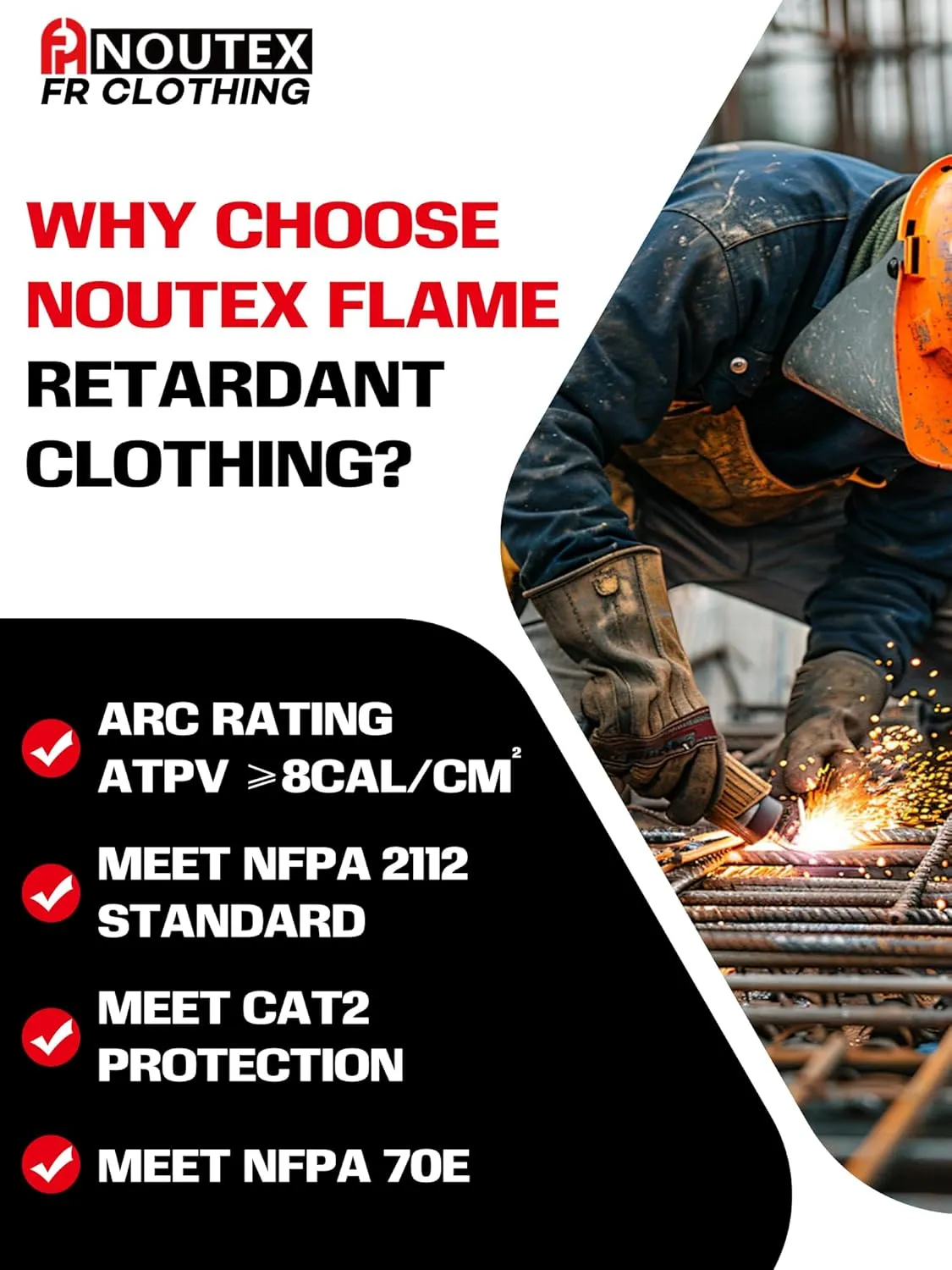 FR Shirts for Men 6oz Lightweight Fire Resistant Shirts for Man FR Long Sleeve for Men NFPA2112/CAT2