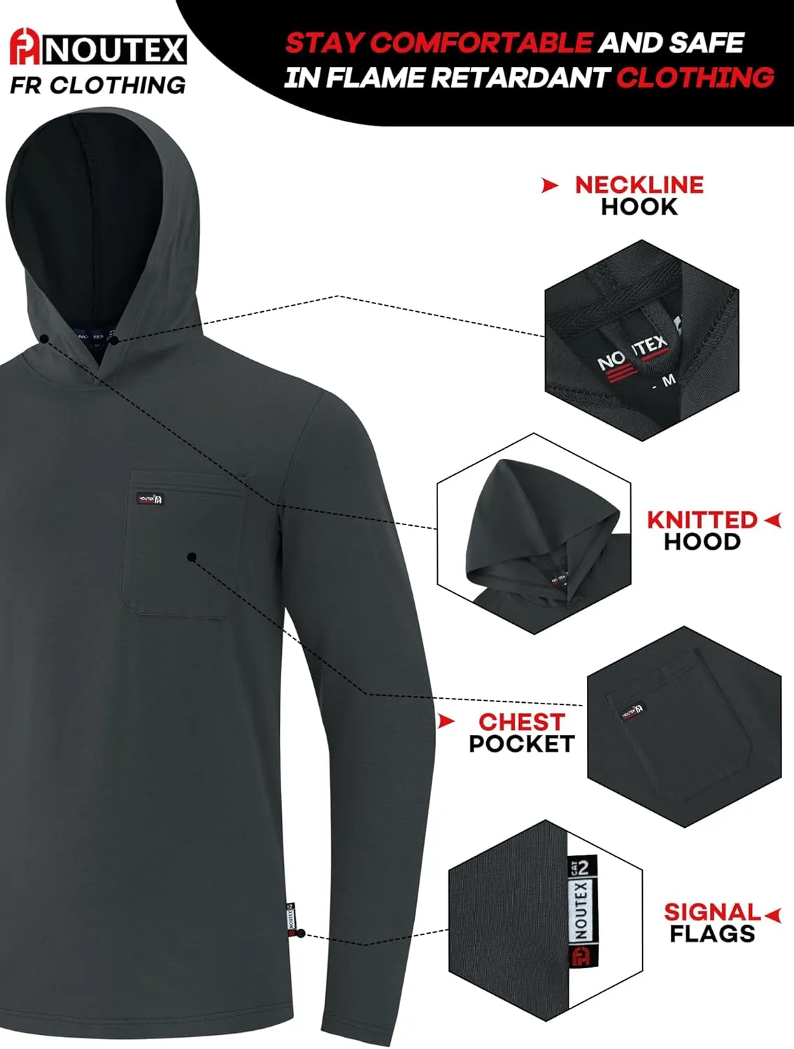 FR Shirts for Men 6oz Lightweight Fire Resistant Shirts for Man FR Long Sleeve for Men NFPA2112/CAT2