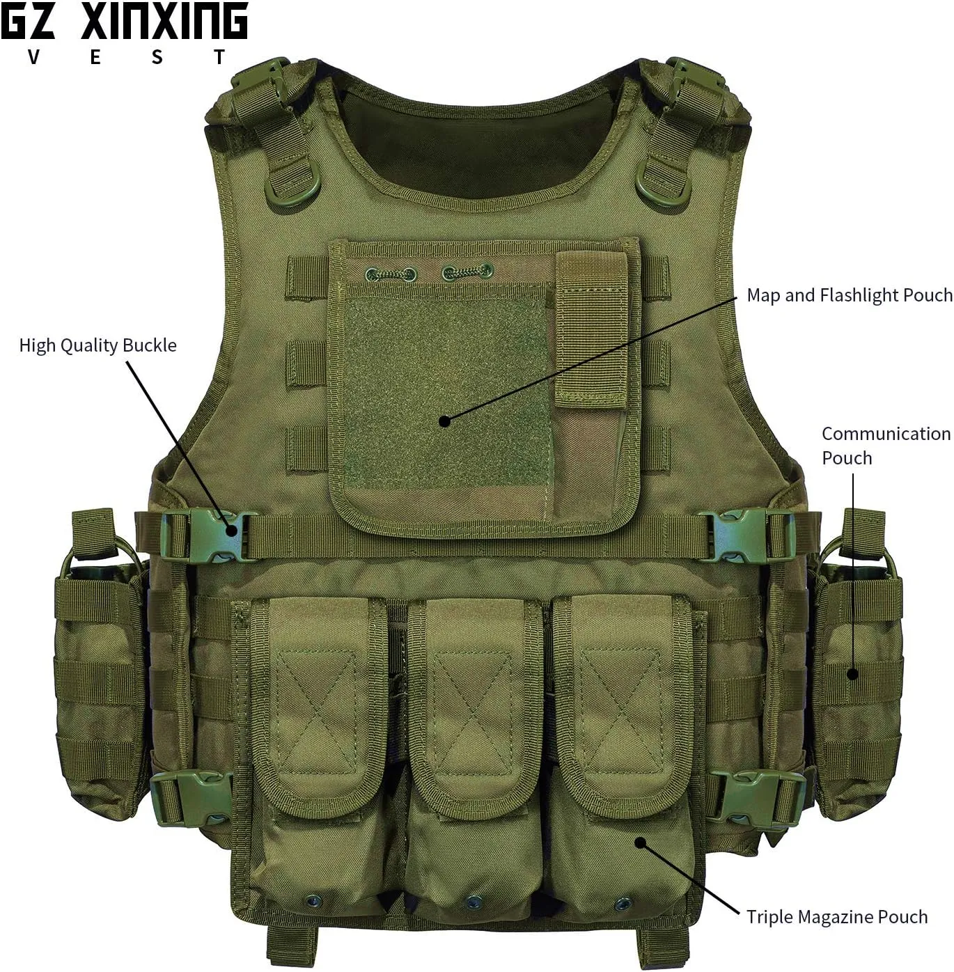 GZ XINXING Black Tactical Airsoft Paintball Vest