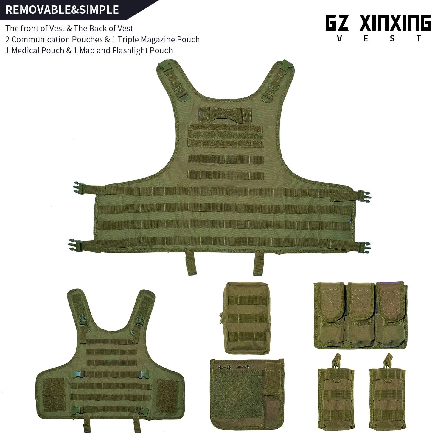 GZ XINXING Black Tactical Airsoft Paintball Vest