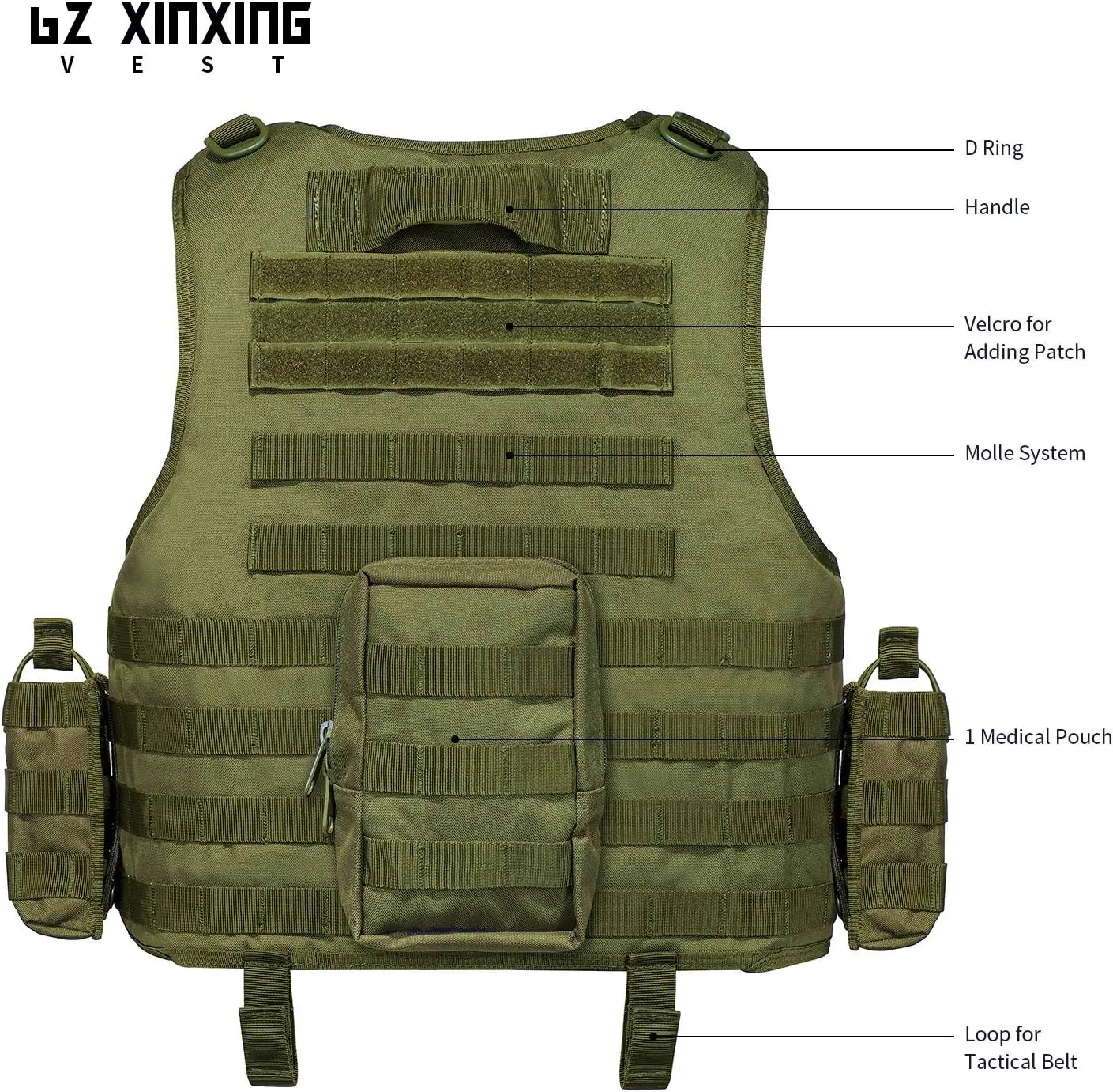 GZ XINXING Black Tactical Airsoft Paintball Vest
