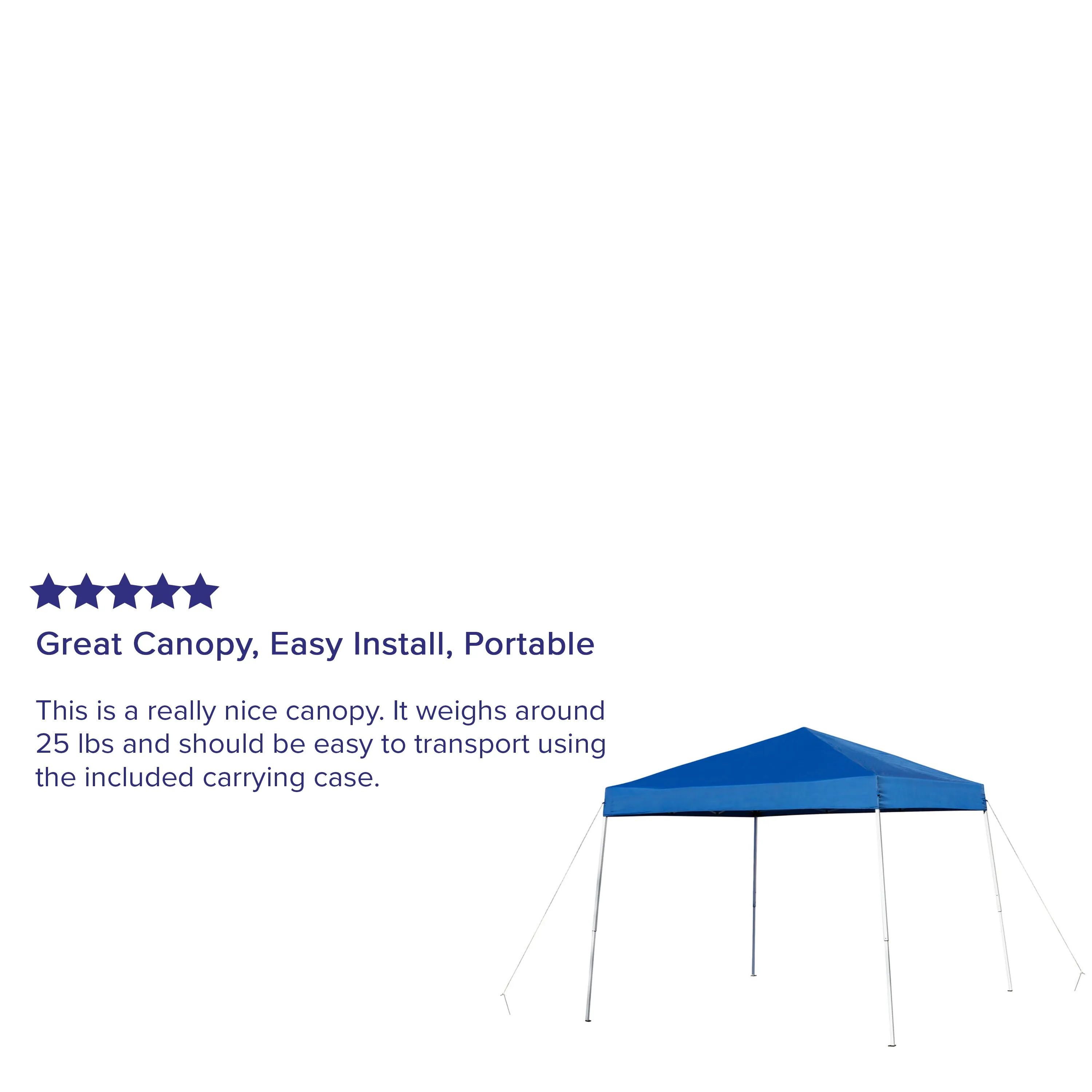 Harris 8'x8' Blue Outdoor Pop Up Event Slanted Leg Canopy Tent with Carry Bag
