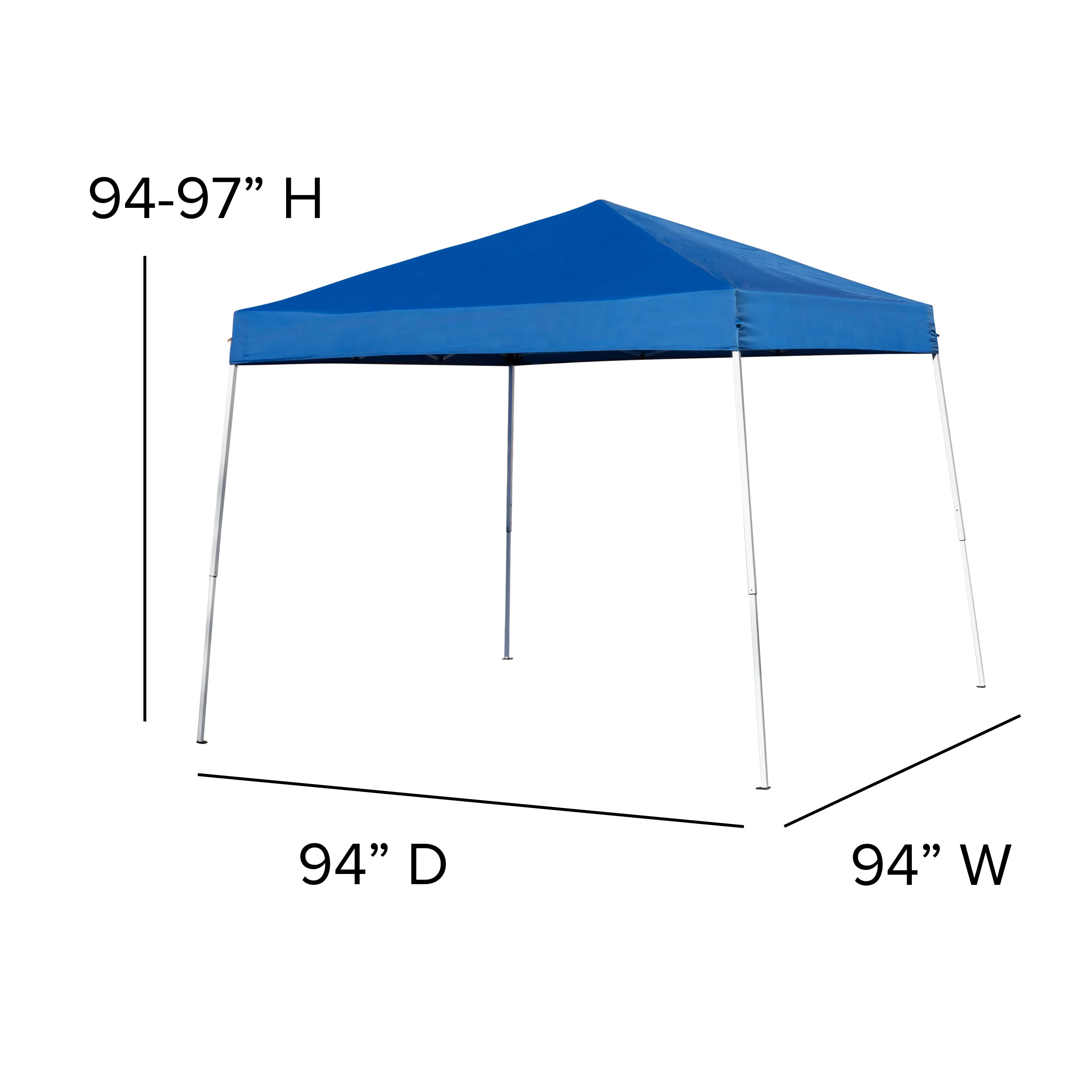 Harris 8'x8' Blue Outdoor Pop Up Event Slanted Leg Canopy Tent with Carry Bag