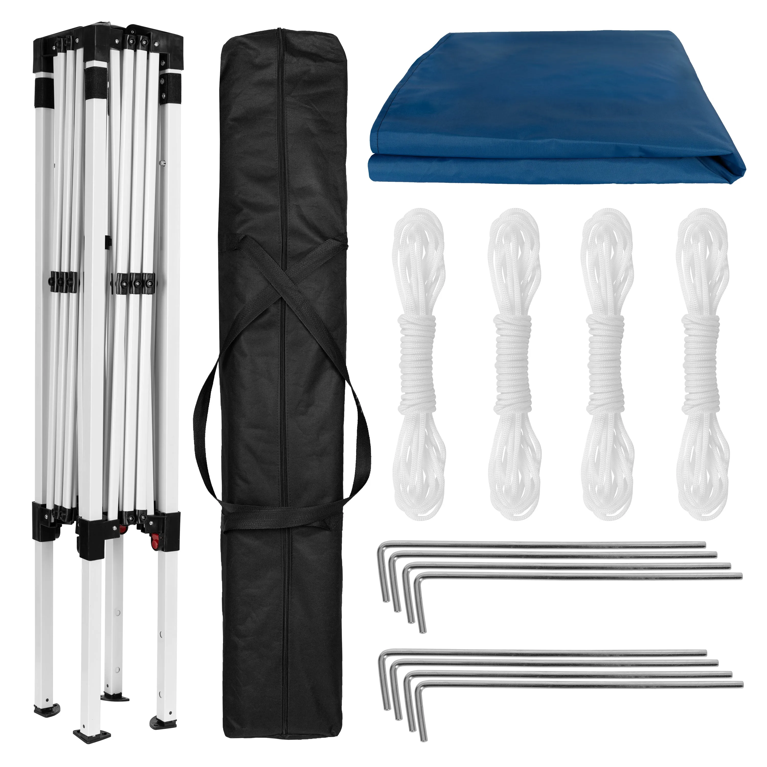 Harris 8'x8' Blue Outdoor Pop Up Event Slanted Leg Canopy Tent with Carry Bag