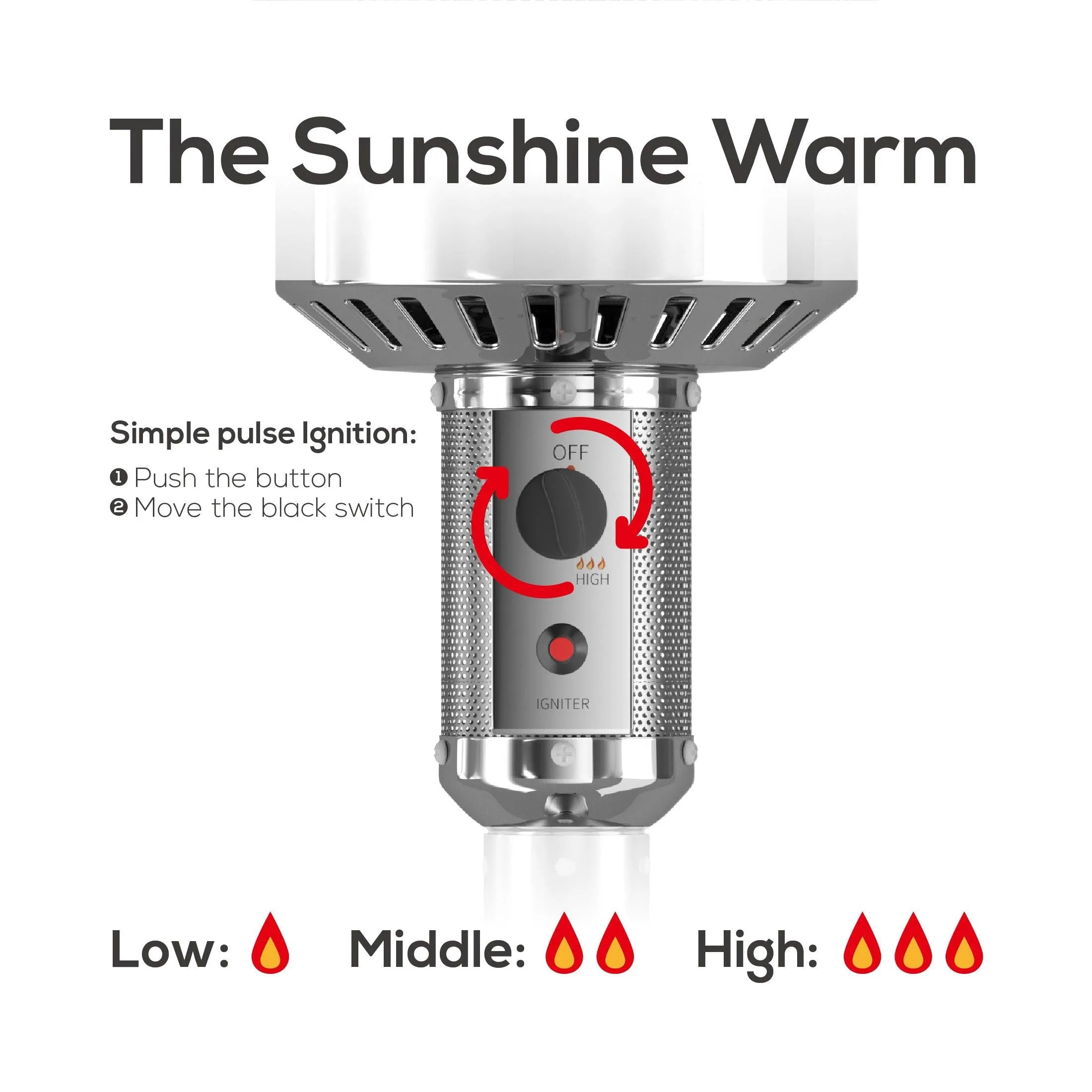 Highland 47,000 BTU Standing Propane Patio Heater, Gray