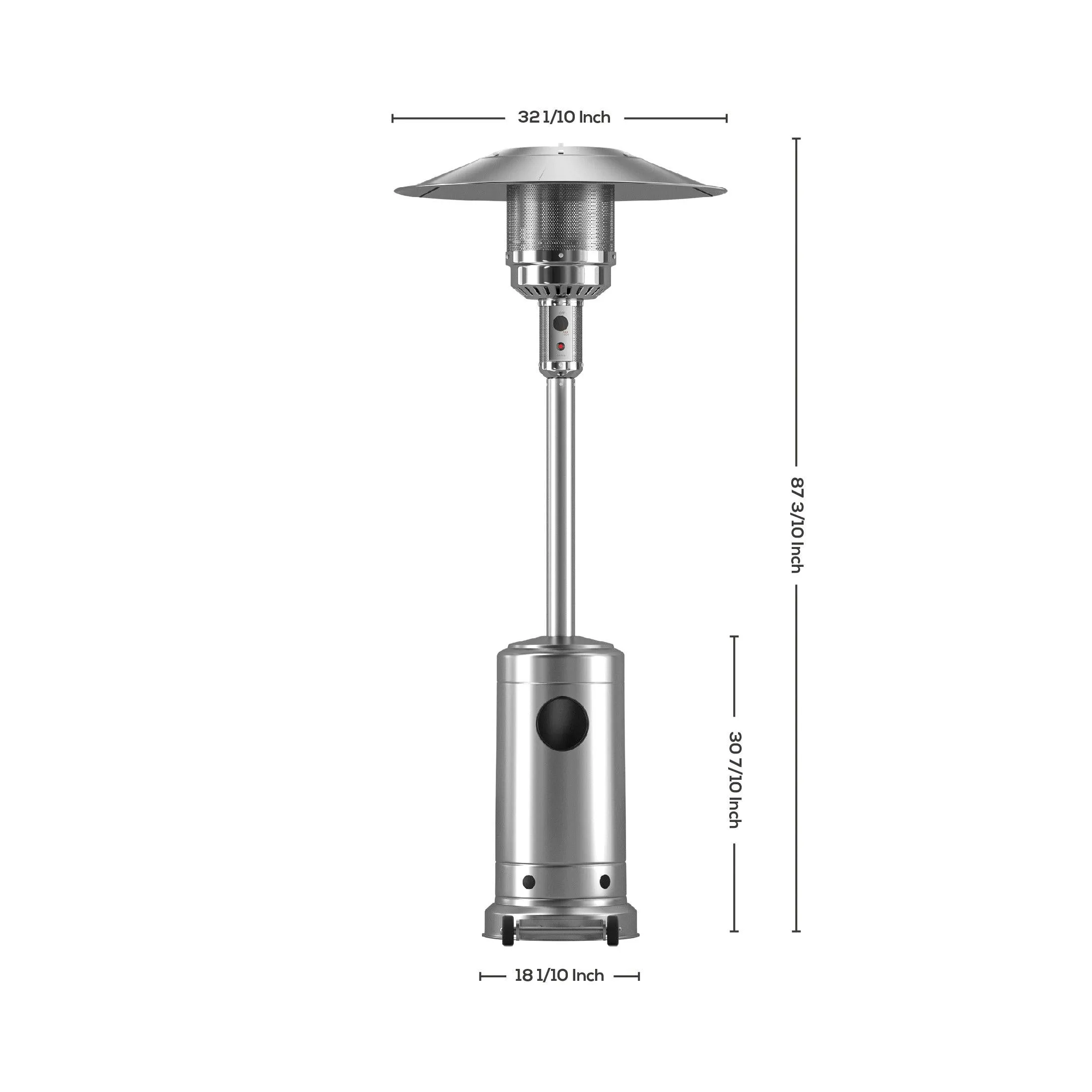 Highland 47,000 BTU Standing Propane Patio Heater, Gray