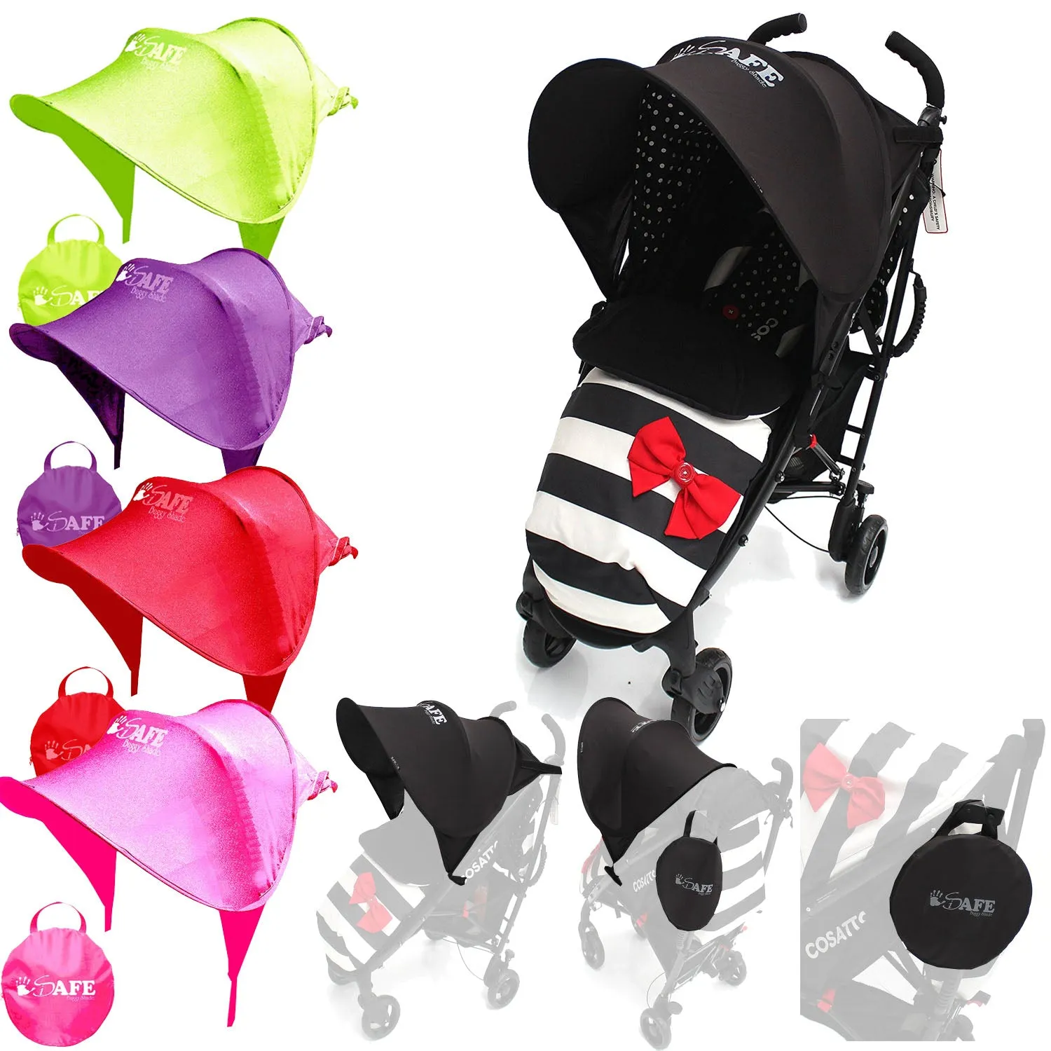 I-Safe Buggy Shade Universal Stroller Sun Shade Maker To Fit Argos Cuggl Elm Pushchair