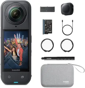 Insta360 X5 Essentials Bundle - Waterproof 8K 360 Action Camera, Leading Low Light, Invisible Selfie Stick Effect, Rugged and Replaceable Lens, 3-Hour Battery, Built-in Wind Guard, Stabilization