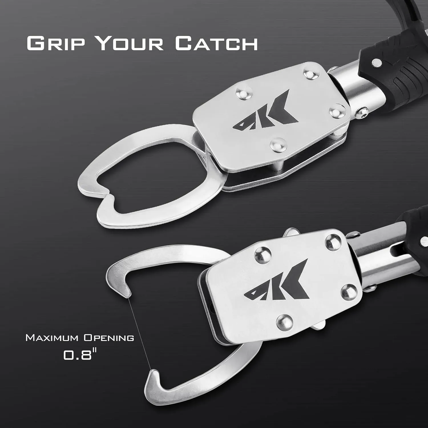 KastKing Fishing Pliers, Fish Lip Gripper or Fish Scale Combo Saltwater Resistant Fishing Tools, Fishing Gear with Rubber Handle, Lanyard, Line Cutter Hook Remover with Sheath, Ice Fishing Gift Men