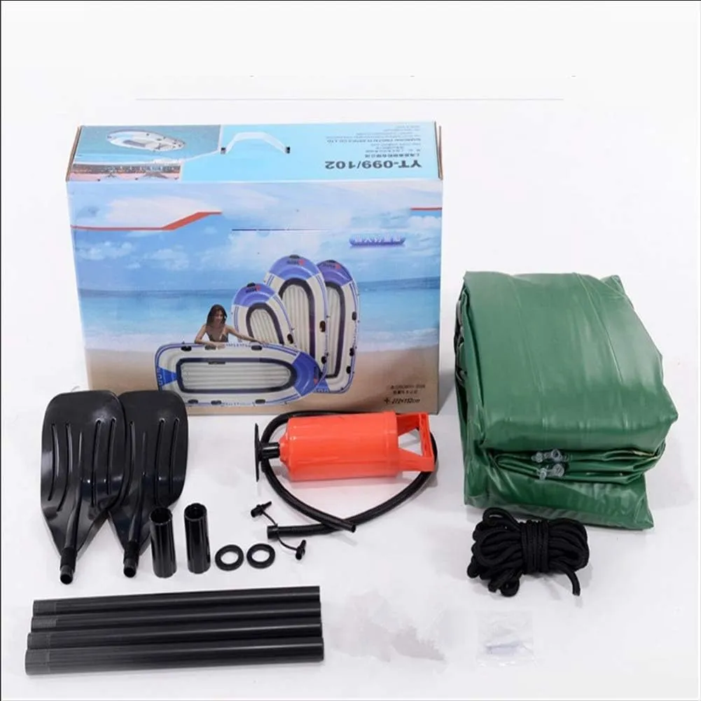 Large Kayak Rafts 2-4 Person Inflatable Boat Thickened Hovercraft Wear-Resisting Kayak Assault Rubber Boats Dinghies for Fishing and Other Entertainment