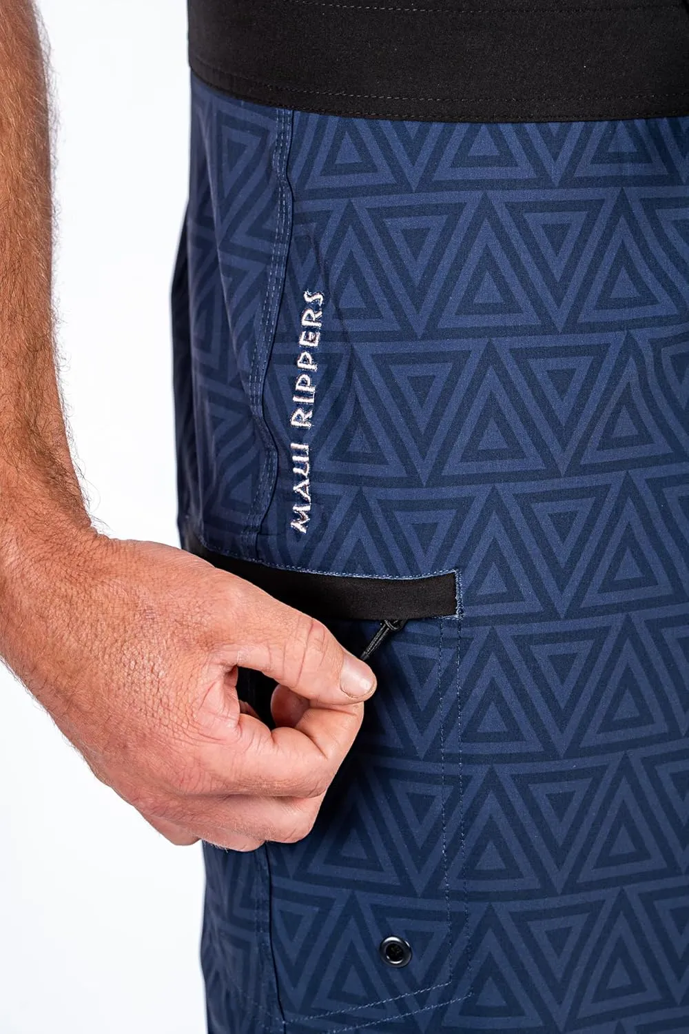 Maui Rippers Mens 21" Board Short Swim Trunks 4-Way Stretch with Large Pockets