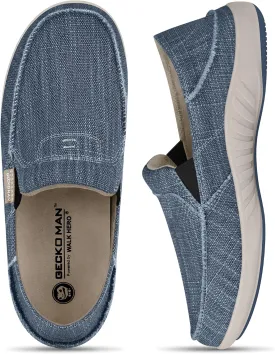 Mens Slip On Shoes, Canvas Loafers with Arch Support, Orthopedic Casual Sneakers for Plantar Fasciitis, Indoor & Outdoor Walking Slippers Shoes for Pain Relief