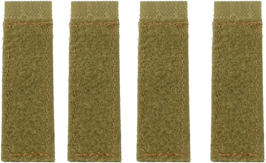 Molle Strips for Attaching Tactical ID Patches - for 3-inch high Patches, Patches Display Tactical Molle Strips for Badges- 4-Count (TAN)